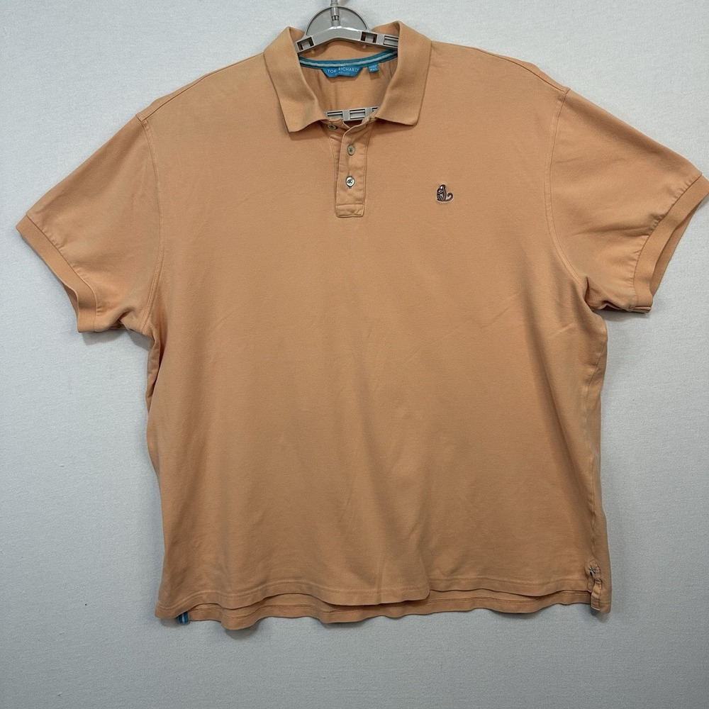 Tori Richard Honolulu Brown‎ Monkey Polo Shirt Men's 2XL  Golfing Casual Peachy